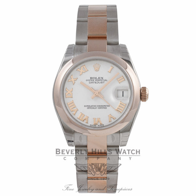 Rolex DateJust 31mm Rose Gold and Steel White Dial Roman Markers ...