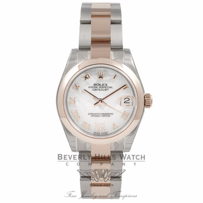 Rolex DateJust  18k Rose Gold Stainless Steel Domed Bezel Mother of Peal 178241 3SQG2H - Beverly Hills Watch Company Watch Store