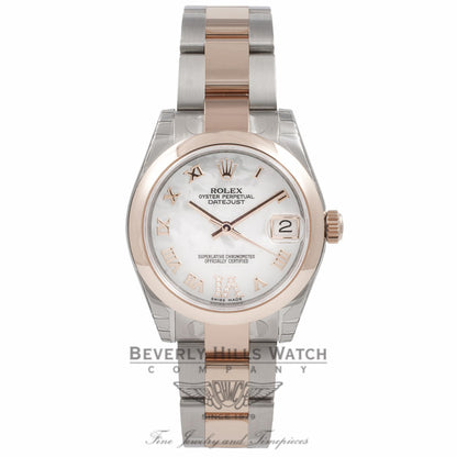 Rolex DateJust  18k Rose Gold Stainless Steel Domed Bezel Mother of Peal 178241 3SQG2H - Beverly Hills Watch Company Watch Store