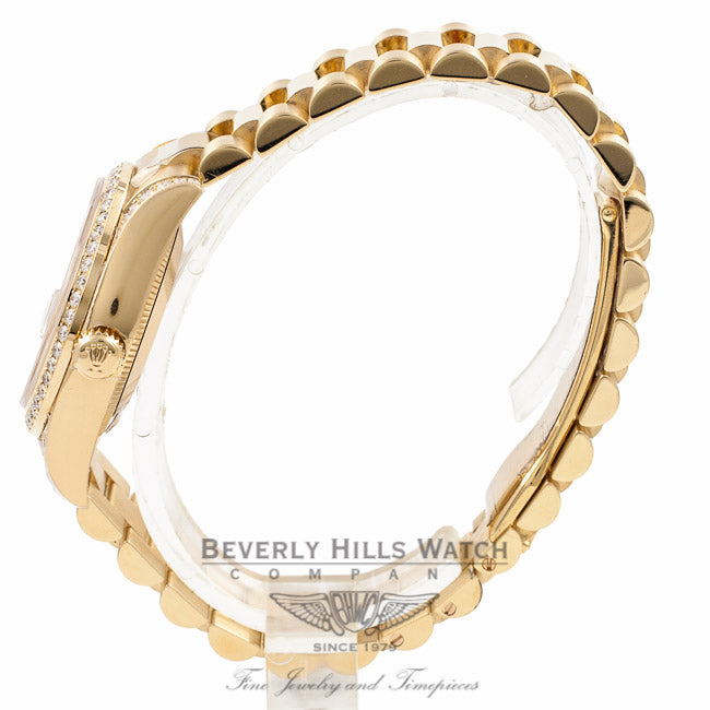 Rolex DateJust 18k Yellow Gold Diamond Bezel & Case Champagne Diamond Dial 31MM 178158 - Beverly Hills Watch Company Watch Store