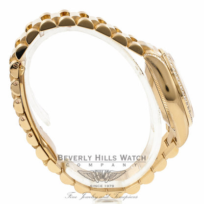 Rolex DateJust 18k Yellow Gold Diamond Bezel & Case Champagne Diamond Dial 31MM 178158 - Beverly Hills Watch Company Watch Store