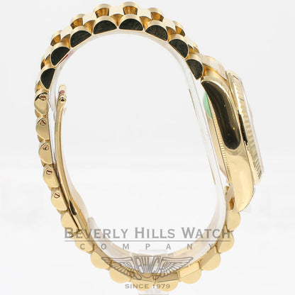 Rolex Datejust 31mm 18K Yellow Gold President Bracelet Fluted Bezel Champagne Roman Numeral Dial Watch 178278 Beverly Hills Watch Company Watches