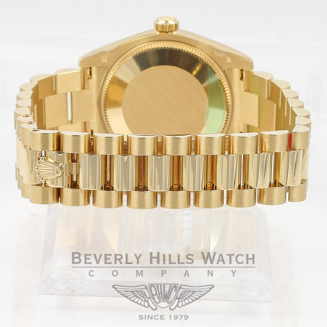 Rolex Datejust 31mm 18K Yellow Gold President Bracelet Fluted Bezel Champagne Roman Numeral Dial Watch 178278 Beverly Hills Watch Company Watches