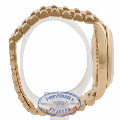 Rolex Datejust 31mm 18K Yellow Gold President Bracelet Fluted Bezel White Roman Numeral Dial Watch 178278 69HKD7 - Beverly Hills Watch Company Watch Store