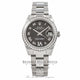Rolex Datejust 31MM Stainless Steel Diamond Bezel Grey Diamond Roman Numeral Six 178384 - Beverly Hills Watch Company Watch Store