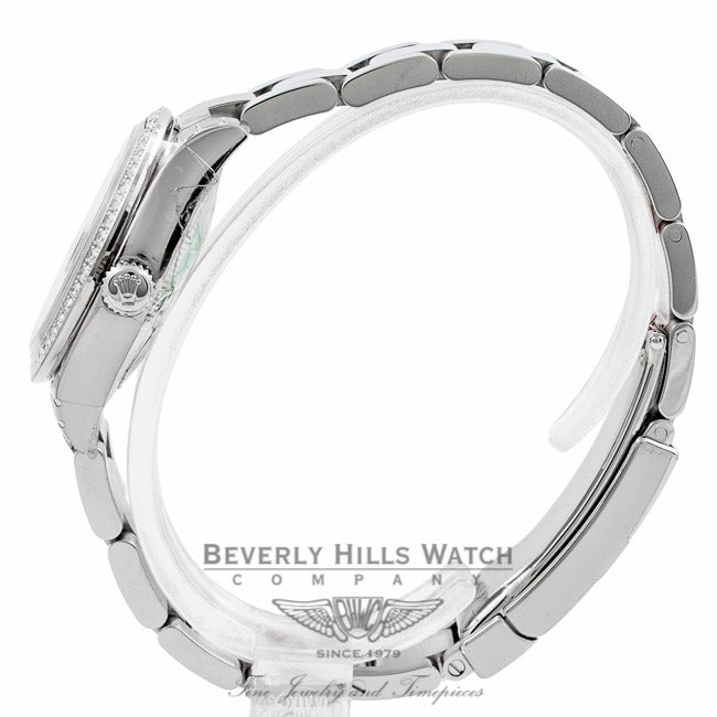 Rolex Datejust 31MM Stainless Steel Diamond Bezel Grey Diamond Roman Numeral Six 178384 - Beverly Hills Watch Company Watch Store