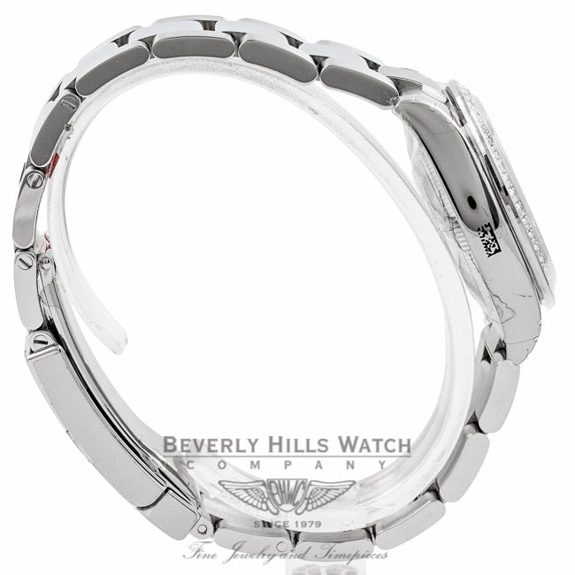 Rolex Datejust 31MM Stainless Steel Diamond Bezel Grey Diamond Roman Numeral Six 178384 - Beverly Hills Watch Company Watch Store