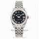 Rolex Datejust 31MM Stainless Steel Jubilee Bracelet 18K White Gold Fluted Bezel Black Roman Numeral Dial Ladies Watch 178274 Beverly Hills Watch Store