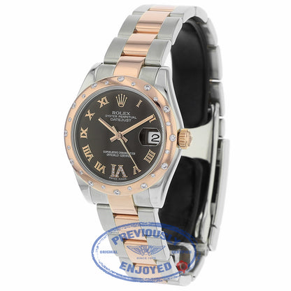 Rolex Datejust 31mm Rose Gold and Stainless 24 Diamond Bezel Chocolate Dial 178341 9A7Q3D - Beverly Hills Watch Company