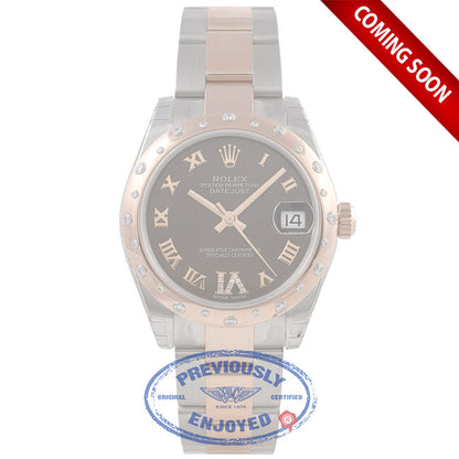 Rolex Datejust 31mm Rose Gold and Stainless 24 Diamond Bezel Chocolate Dial 178341 9A7Q3D - Beverly Hills Watch Company Watch Store