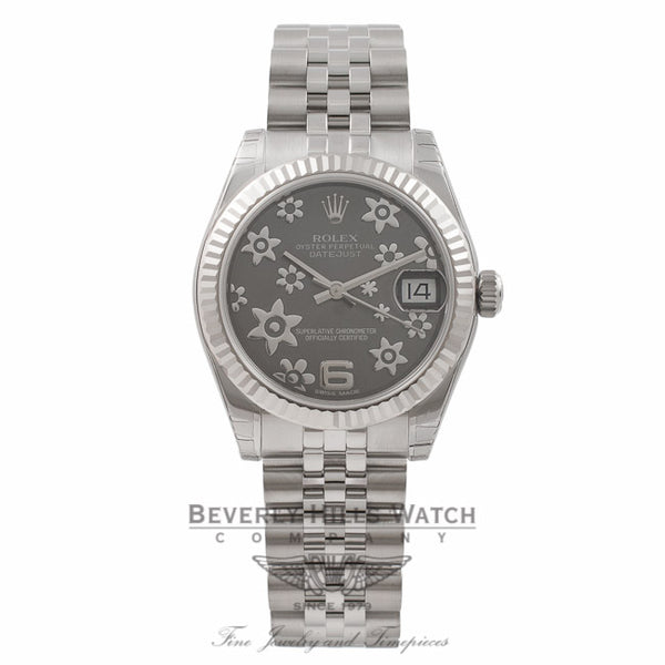 Rolex DateJust 31MM Stainless Steel & 18K White Gold Dark Rhodium ...