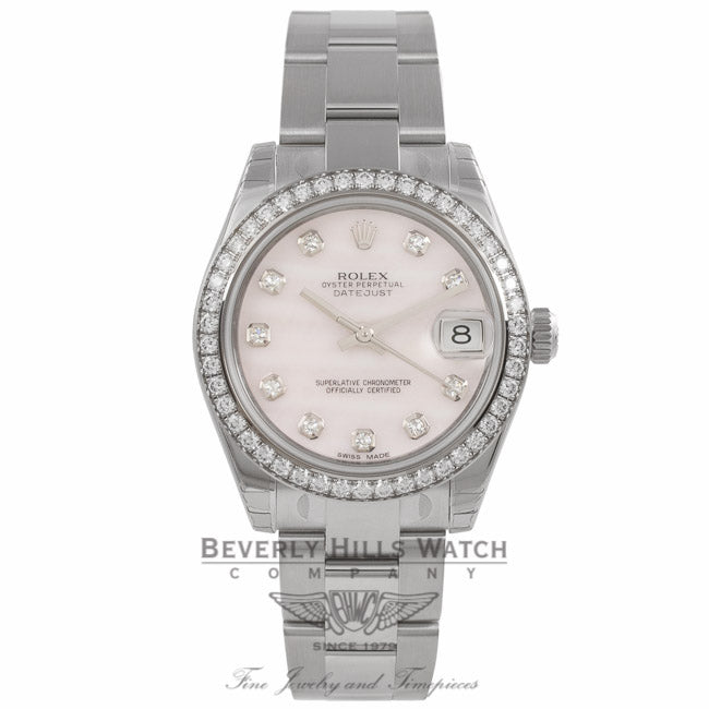 Rolex Datejust 31mm Stainless Steel White Gold Diamond Bezel Pink Mother Of Pearl Diamond Dial Jubilee Bracelet 178384 YMQP68