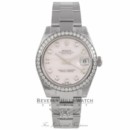 Rolex Datejust 31mm Stainless Steel White Gold Diamond Bezel Pink Mother Of Pearl Diamond Dial Jubilee Bracelet 178384 YMQP68