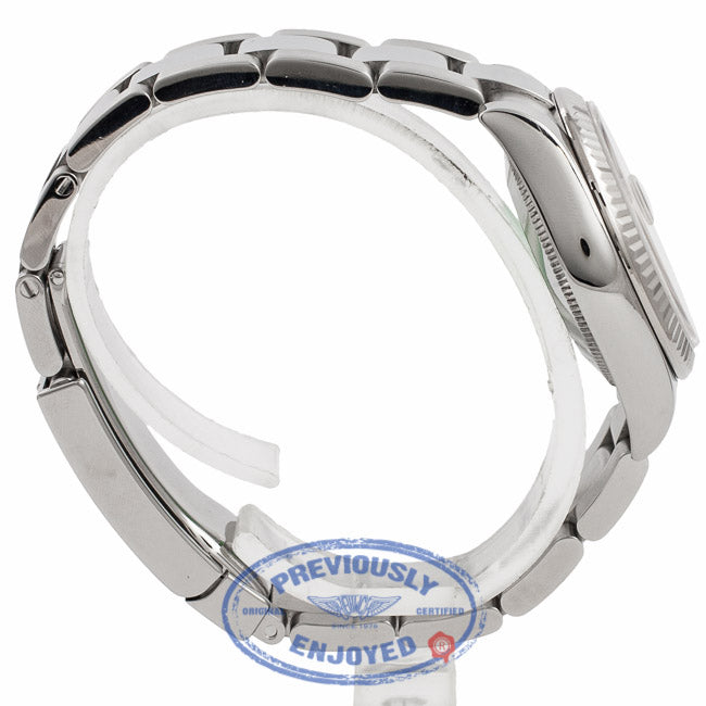 Rolex Datejust Stainless Steel 18k Fluted White Gold Bezel Silver Diamond Dial 178274 WHWPAI - Beverly Hills Watch Store Watch Store