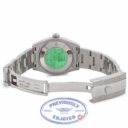 Rolex Datejust Stainless Steel 18k Fluted White Gold Bezel Silver Diamond Dial 178274 WHWPAI - Beverly Hills Watch Store Watch Store