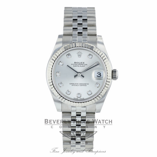 Rolex Datejust 31MM Stainless Steel Silver Dial Diamond Markers Jubilee Bracelet 17824 3R7CXY Beverly Hills Watch