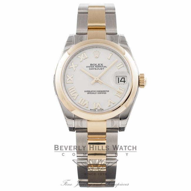 Rolex Datejust 31MM 18k Yellow Gold Stainless Steel White Dial 178243 ...