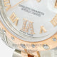 Rolex Datejust 31mm Stainless Steel and Rose Gold Jubliee Bracelet Smooth Sprinkled Diamond Bezel Mother of Pearl Roman Numeral Diamond Dial Watch 178341 Beverly Hills Watch Company Watches