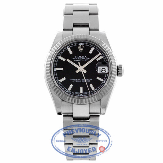 Rolex Datejust Black Index Dial Oyster Bracelet Unisex 178274 M6DL51 - Beverly Hills Watch Company