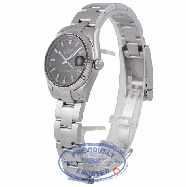 Rolex Datejust Black Index Dial Oyster Bracelet Unisex 178274 M6DL51 - Beverly Hills Watch Company