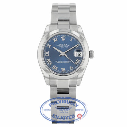 Rolex Datejust 31MM Stainless Steel Blue Dial Roman Numerals Oyster Bracelet 178240 HDH0Y3 - Beverly Hills Watch Company
