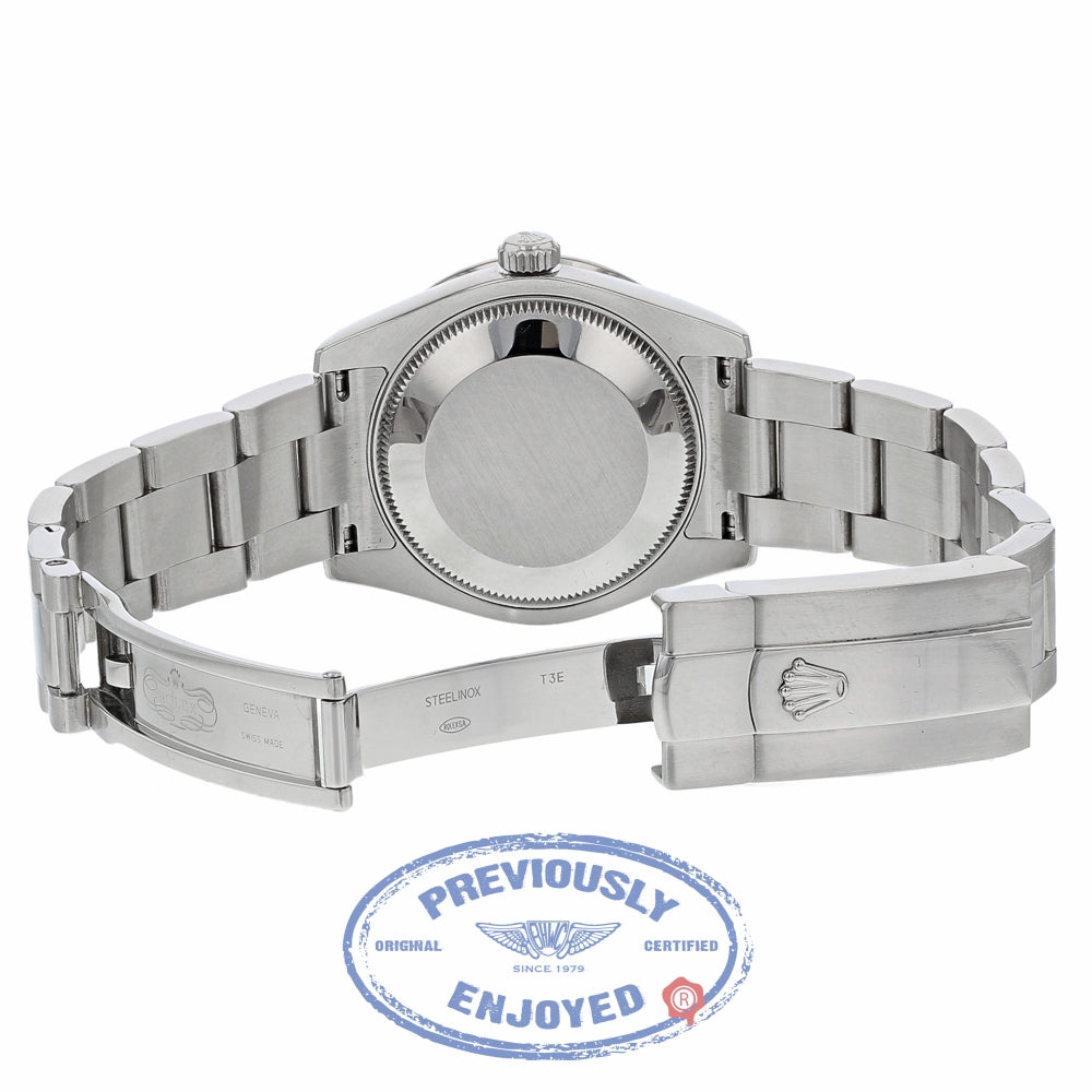 Rolex DateJust 31mm Oyster Perpetual 18k White Gold Diamond Bezel Pink Mother of Pearl 178384 APMJ0U - Beverly Hills Watch Company