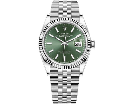 Rolex Datejust 36mm Green Index Dial Stainless Steel 126234 - Beverly Hills Watch Company