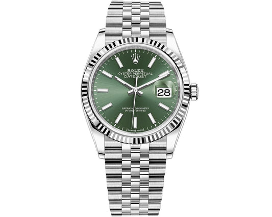 Rolex Datejust 36mm Green Index Dial Stainless Steel 126234 - Beverly Hills Watch Company