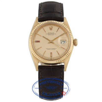 Rolex Datejust 36mm 18k Rose Gold Pink Champagne Dial 1601 8JUC9U - Beverly Hills Watch Company