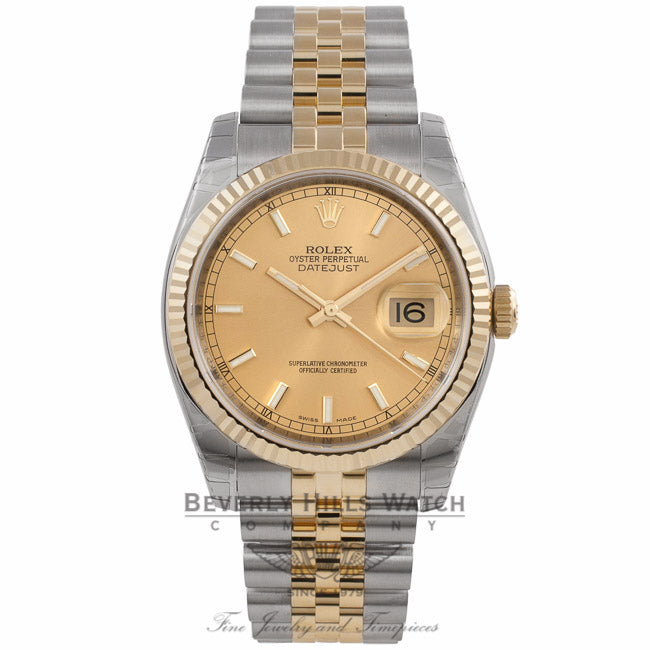 Rolex Perpetual Datejust Champagne Dial Automatic Stainless Steel and 18K Yellow Gold 116233 5ECCYF