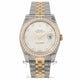 Rolex Datejust 36MM 18k Yellow Gold Stainless Steel Diamond Bezel Silver Diamond Dial 116243 - Beverly Hills Watch Company Watch Store
