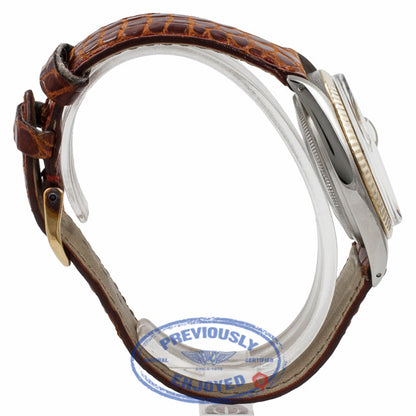 Rolex DateJust 18k Yellow Gold Fluted Bezel Champagne dial 1601 E3SWTT - Beverly Hills Watch Company Watch Store