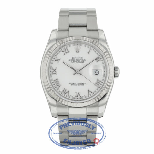 Rolex Datejust 36MM White Roman Dial Oyster Bracelet 116234 5Z5TCA - Beverly Hills Watch Company