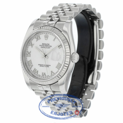 Rolex Datejust 36MM White Roman Dial Jubilee Bracelet 116234 5Z5TCA - Beverly Hills Watch Company
