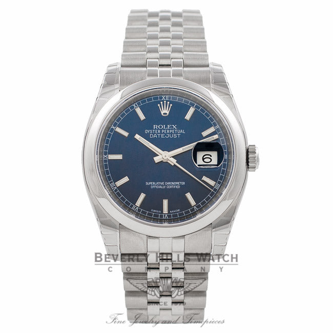 Rolex Datejust 36MM Stainless Steel Blue Dial 116200 AGXVXX - Beverly Hills Watch Company Watch Store