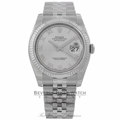 Rolex Datejust 36MM Silver Roman Dial Jubilee Bracelet 116234 Q6JKM3 - Beverly Hills Watch Company
