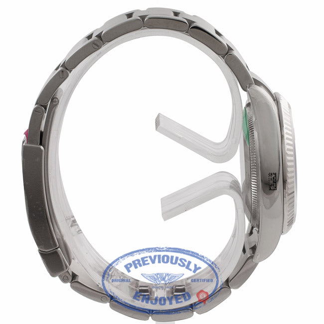 Rolex Datejust 36mm Stainless Steel White Gold Fluted Bezel Pink Dial 116234 E74QV3 - Beverly Hills Watch Company Watch Store