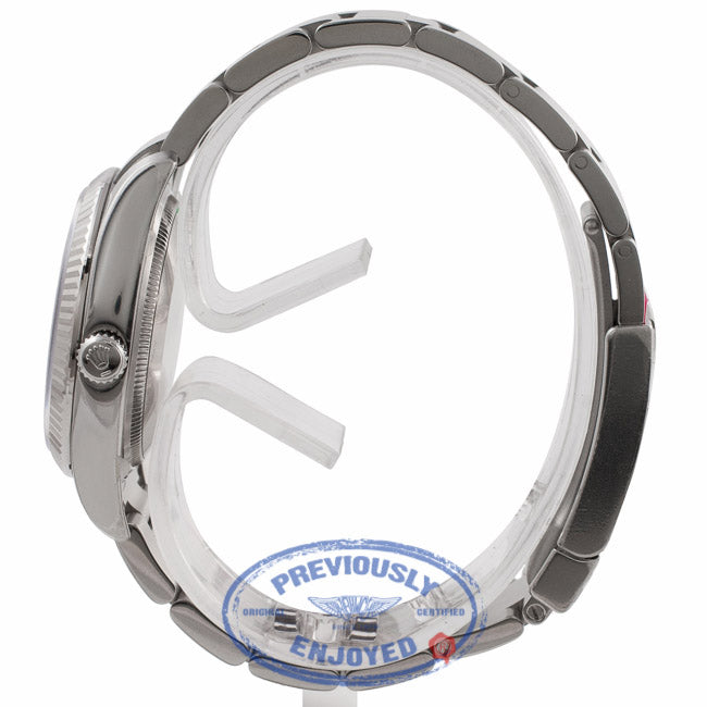 Rolex Datejust 36mm Stainless Steel White Gold Fluted Bezel Pink Dial 116234 E74QV3 - Beverly Hills Watch Company Watch Store