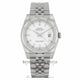 Rolex Datejust 36MM Stainless Steel 18k White Gold Fluted Bezel White Dial Oyster Bracelet 116234 TQ88X6 - Beverly Hills Watch Company