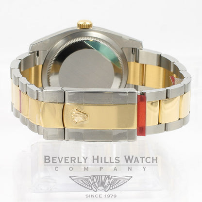 Rolex Datejust Stainless Steel and Yellow Gold Oyster Bracelet Domed Bezel White Roman Dial Automatic Watch 116233 Beverly Hills Watch Company Watches