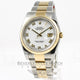 Rolex Datejust Stainless Steel and Yellow Gold Oyster Bracelet Domed Bezel White Roman Dial Automatic Watch 116233 Beverly Hills Watch Company Watches