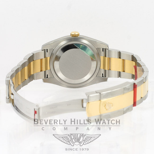 Rolex Datejust Stainless Steel and Yellow Gold Oyster Bracelet Domed Bezel White Roman Dial Automatic Watch 116233 Beverly Hills Watch Company Watches