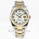 Rolex Datejust Stainless Steel and Yellow Gold Oyster Bracelet Domed Bezel White Roman Dial Automatic Watch 116233 Beverly Hills Watch Company Watches