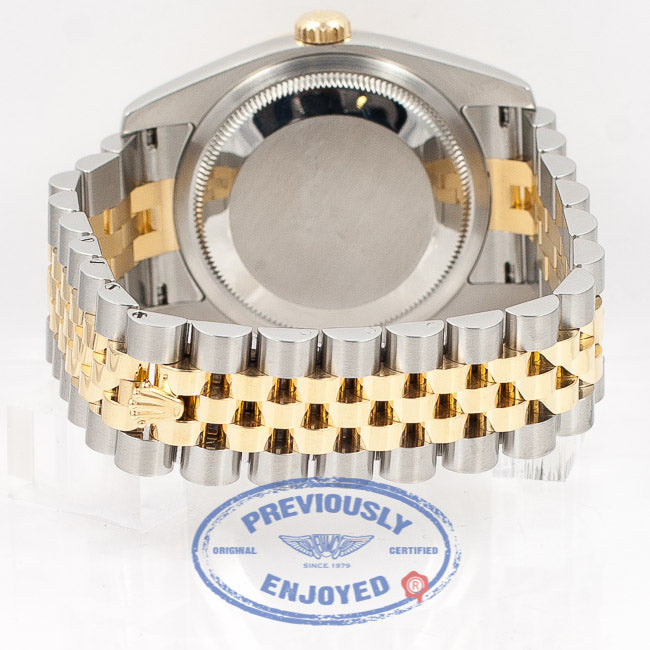 Rolex Datejust 36mm Stainless Steel and Jubille Bracelet Champagne Diamond Dial Full Diamond Bezel Watch 116243
