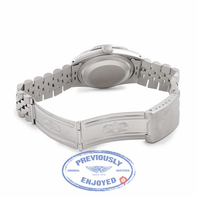Rolex Datejust 36MM Stainless Steel Custom Diamond Set 18k White Gold Bezel Silver Dial 116244 VLEERR - Beverly Hills Watch Company Watch Store