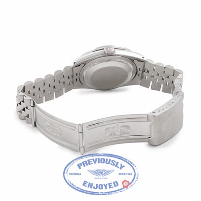 Rolex Datejust 36MM Stainless Steel Custom Diamond Set 18k White Gold Bezel Silver Dial 116244 VLEERR - Beverly Hills Watch Company Watch Store