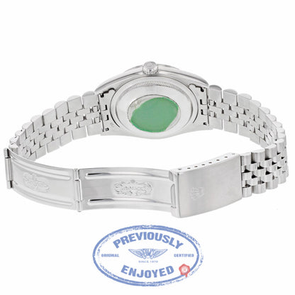 Rolex Datejust 36mm Stainless Steel Engine Bezel Blue Dial 16220 Y23Y3T - Beverly Hills Watch Company