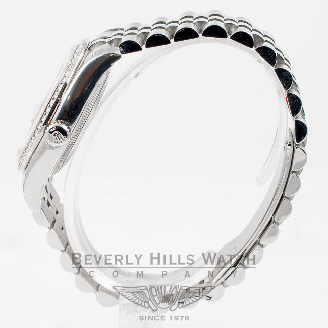 Rolex Datejust 36mm Stainless Steel Case Jubilee Bracelet Diamond Bezel Black Diamond Dial Watch 116244 Beverly Hills Watch Company Watch Store