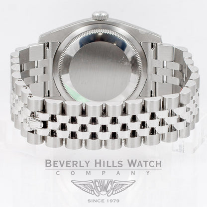 Rolex Datejust 36mm Stainless Steel Case Jubilee Bracelet Diamond Bezel Black Diamond Dial Watch 116244 Beverly Hills Watch Company Watch Store