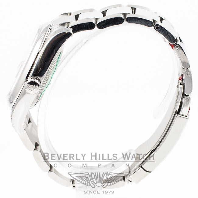 Rolex Datejust 36mm Stainless Steel Smooth Bezel Oyster Bracelet Bronze Floral Motif Dial Watch 116200 Beverly Hills Watch Company